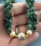 Emerald & Nucleated Freshwater Pearl Twisted Rope Effect Necklace  - Image 10