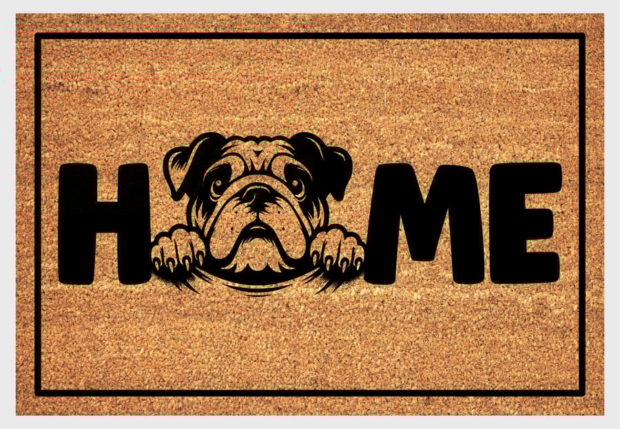 English Bulldog Home Door Mat No.2 - Bulldog Welcome Mat - 3 Sizes