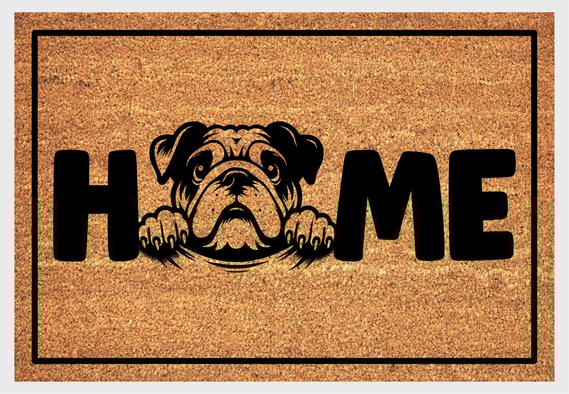 English Bulldog Home Door Mat No.2 - Bulldog Welcome Mat - 3 Sizes