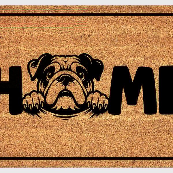 English Bulldog Home Door Mat No.2 - Bulldog Welcome Mat - 3 Sizes