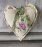 Heart Decoration - Repurposed Embroidered Linens - STH 0002