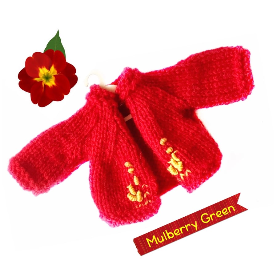Embroidered Red Cardigan- reserved for Sue