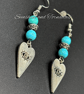Turquoise Howlite & Evil Eye Earrings – Handmade Jewellery - Hypoallergenic. - Image 5