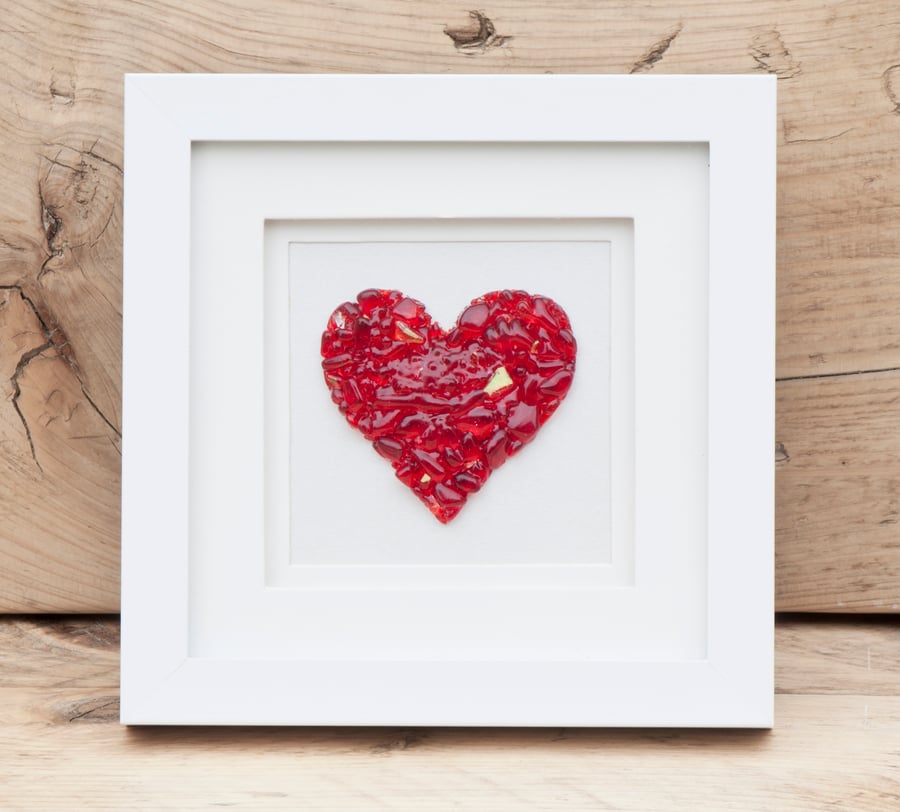 Love Heart - Fused Glass Picture 