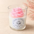Handmade Pink Rose Candle in Glass Jar – Romantic Gift