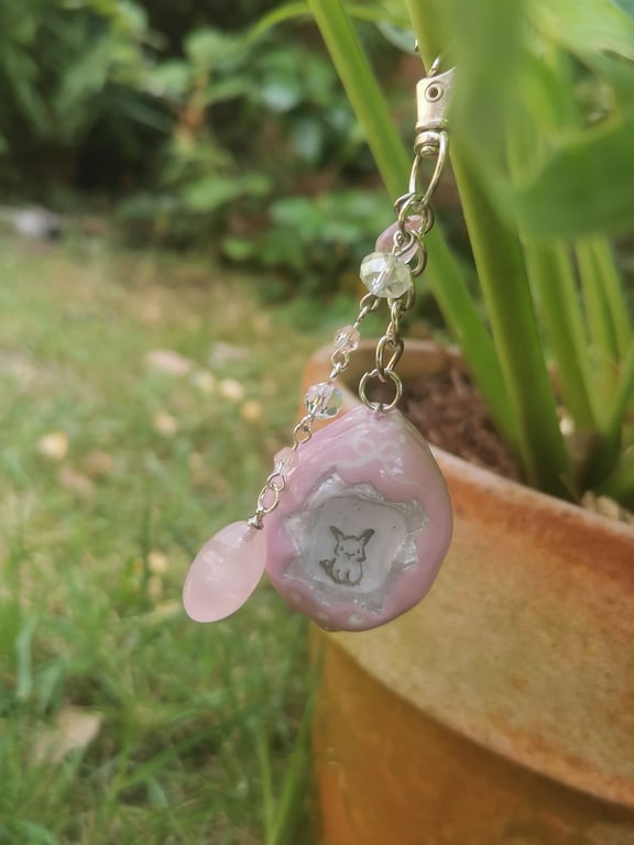 Clay Tamagotchi Keyring (bunny) 
