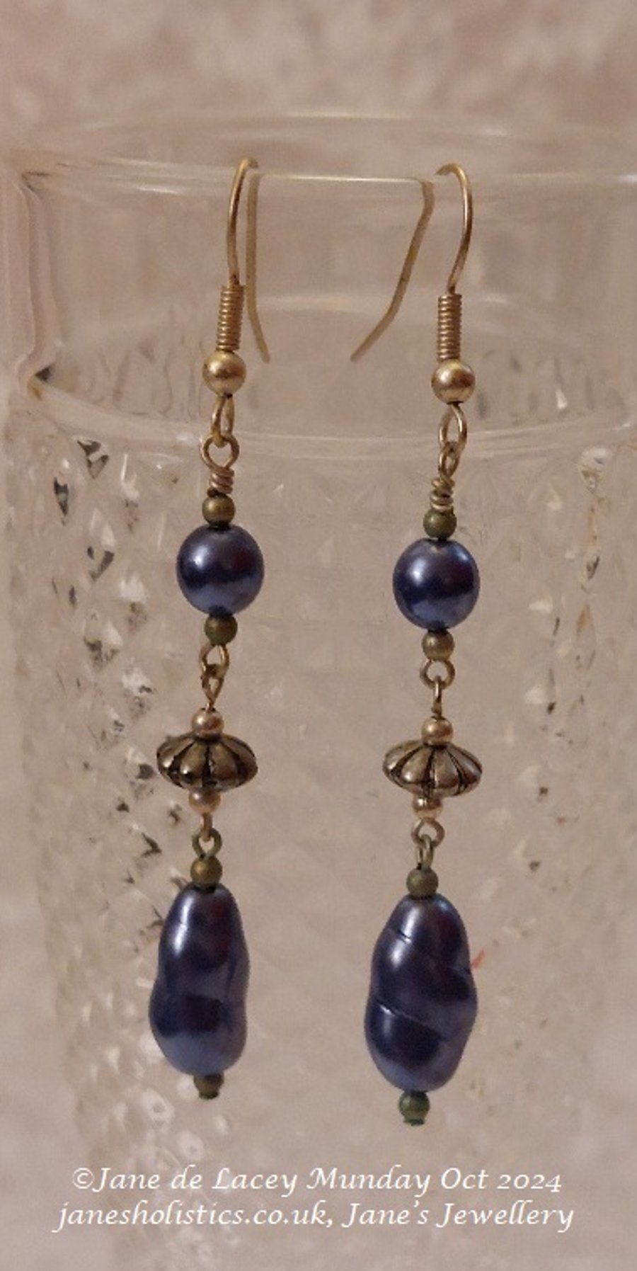 Blue Dangly Drop Earrings