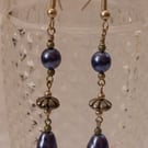 Blue Dangly Drop Earrings