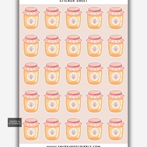 Funny Vinyl Sticker Sheet For Adults - Honey Jar