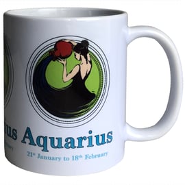 Aquarius - 11oz Ceramic Mug - Water Bearer (21st January - 18th February)