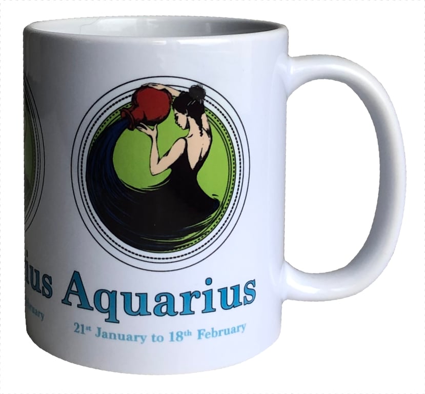 Aquarius - 11oz Ceramic Mug - Water Bearer (21st January-18th February)