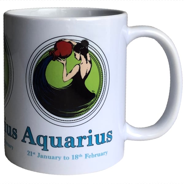 Zodiac - Aquarius - 11oz Ceramic Mug - Water Bearer (21st January-18th February)
