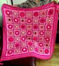 Artisan Floral Crochet Throw,Blanket with Hanging Corner Flower Motifs. 44" Sq. - Image 7