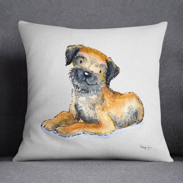 Border Terrier Laying Cushion