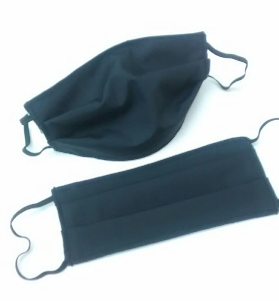 Reusable Black Face Covering, Washable Face Mask
