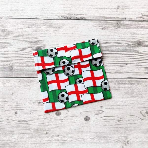 Football pad pouch. Feminine sanitary products holder. England themed.
