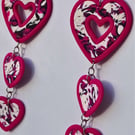 Dangle Hearts - Handmade Polymer Clay Dangle Earrings