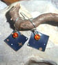 Summer seconds upcycled tin earrings with amber stone and sterling silve - Image 3