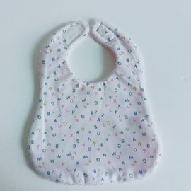 Newborn Babies Bib, baby shower gift, ABC, alphabet bib, newborn gift