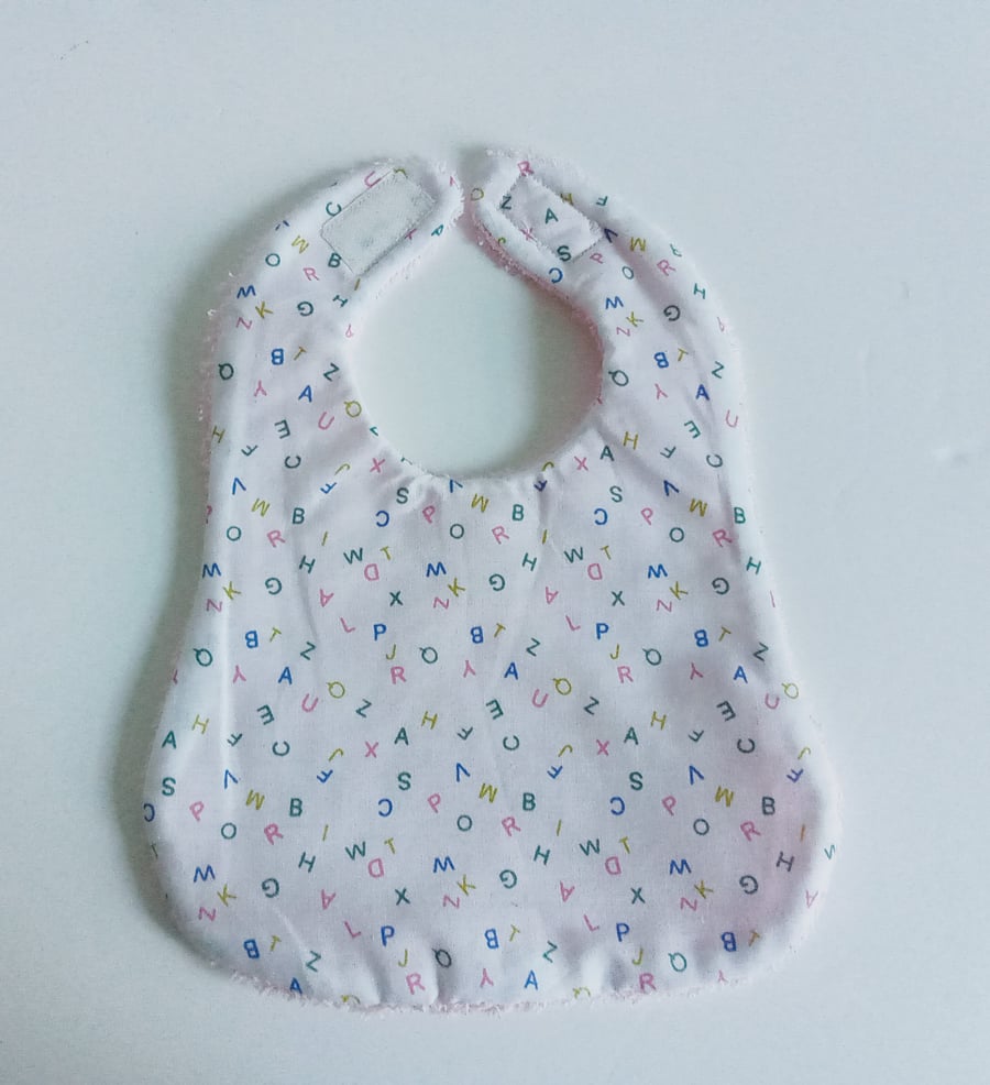 Newborn Babies Bib, baby shower gift, ABC, alphabet bib, newborn gift