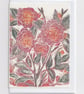 Rose Linocut Print Greetings Card 