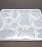 Cat Tag Silicone Mould, 11Pc Including Fish, Bone and Round, Resin Casting Tool - Image 2