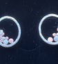 Sterling silver and copper pebble stud earrings- handmade - Image 3