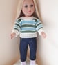 KNITTING PATTERN PDF Cypress Sweater for Doll - Image 1