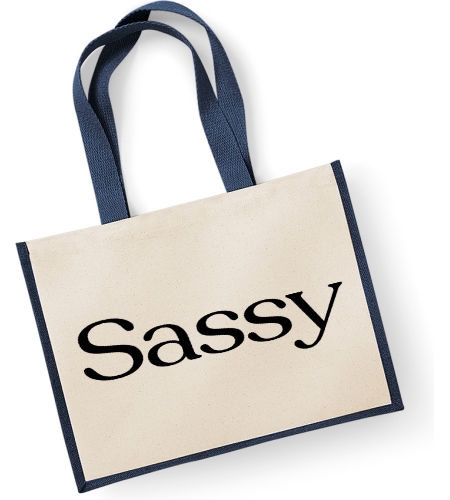 SASSY Large Jute Bag Reusable Eco Friendly Shopping Bag Gay Shopper Bag