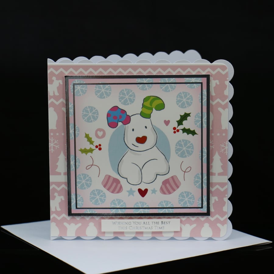 Snow Dog Christmas Card