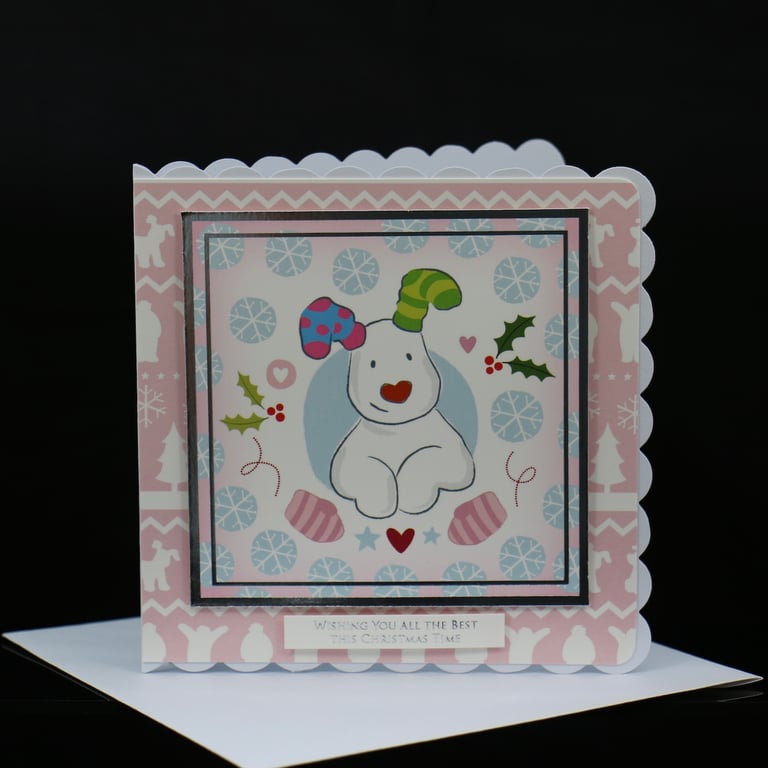 Snow Dog Christmas Card