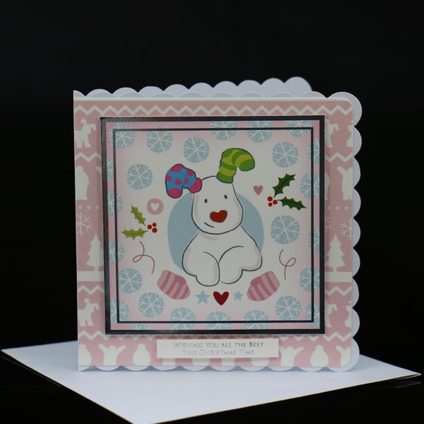 Snow Dog Christmas Card