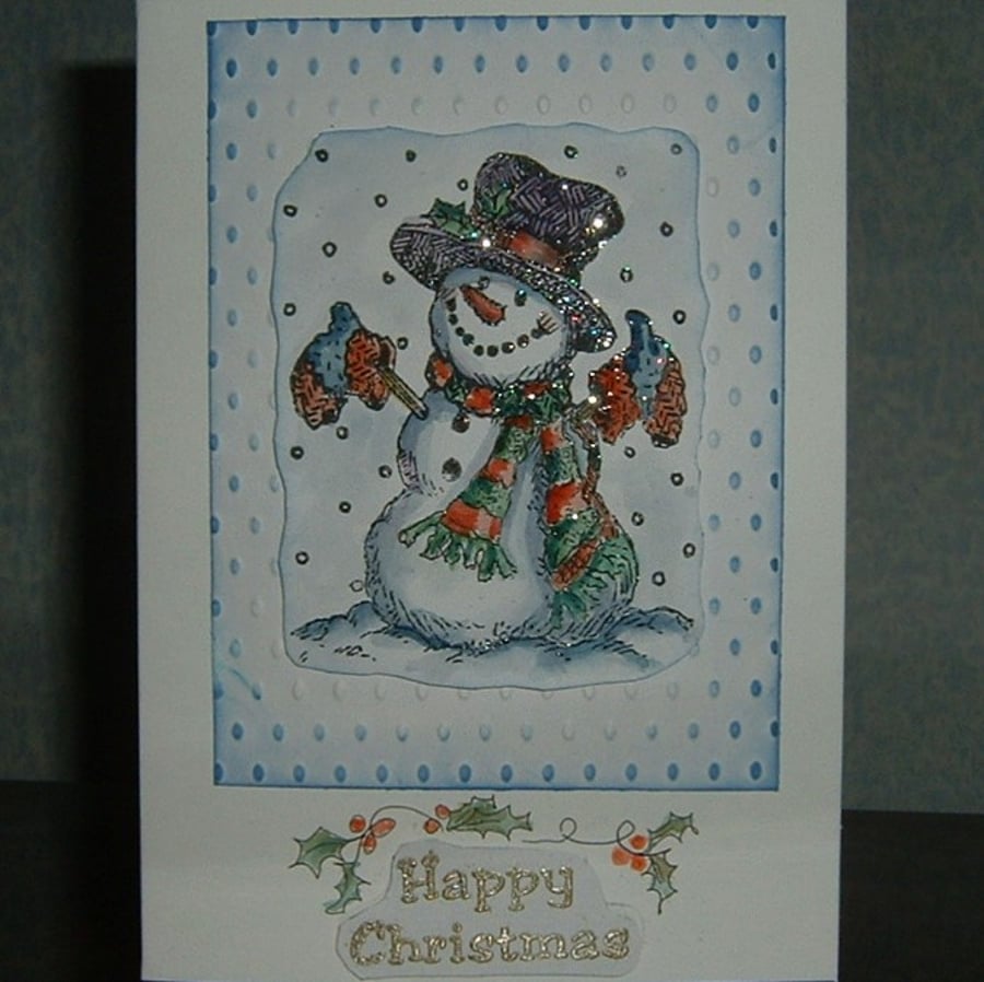 CHristmas snowman greetings card