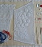 Vintage Blue and Rose Pink Slow Stitching kit with antique textiles - Image 5
