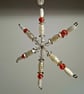 Set of four beaded snowflake decorations - Image 5