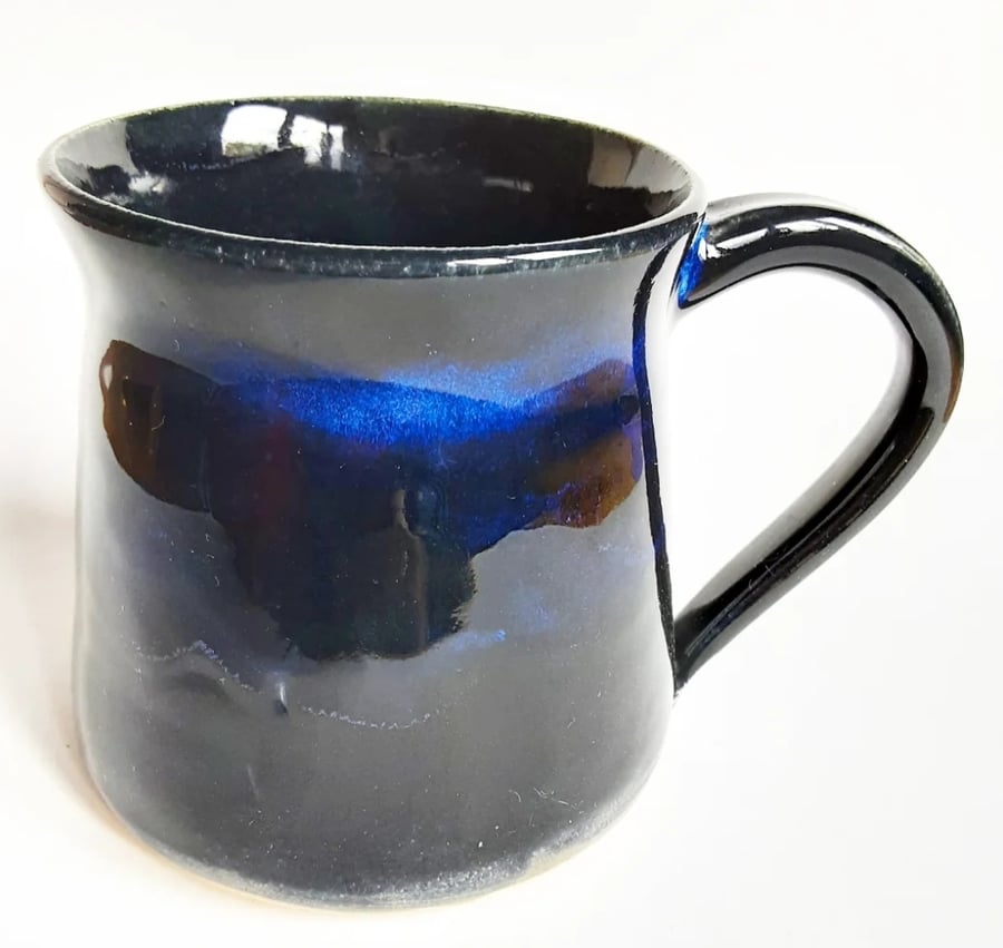 Blue Glazed Mug - Hand Thrown Stoneware Ceramic Mug 