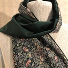 Liberty of London Print Long Scarf.Cotton Tana Lawn and Velvet  