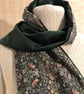 Liberty of London Print Long Scarf.Cotton Tana Lawn and Velvet  