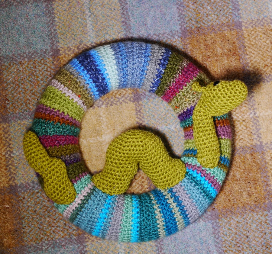 Lock Ness Monster, Nessie, Crochet Wreath highland inspired decoration 