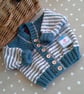 Designer Baby Boys Hand Knitted Cardigan  6-12 months size - Image 3
