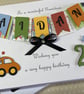 Personalised Handmade Grandson Birthday Card 1st 2nd Any Age Son Boxed Keepsake - Image 7