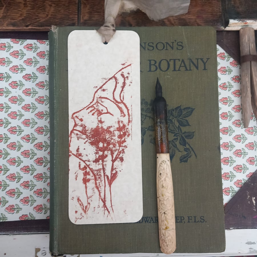 Hand printed bookmark