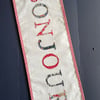 Special Order floral 'Bonjour' fabric banner 