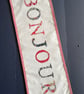 Special Order floral 'Bonjour' fabric banner 