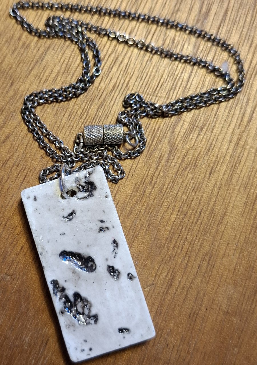 Eco Friendly Resin Pendant, Recycled Necklace