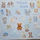 Baby Boy Sticker Bundle - Cute Baby Stickers - Newborn, Nursery & Scrapbooking 