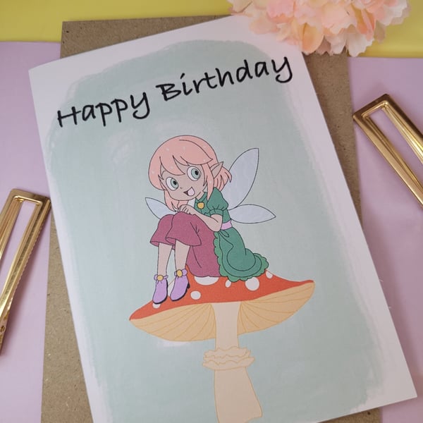 Fairy birthday card 