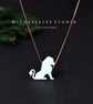 White Opal Lion Pendant Necklace With 925 Sterling Silver Chain