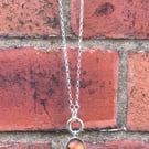 sea glass spinning marble on 18 inch sterling silver chain