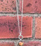sea glass spinning marble on 18 inch sterling silver chain